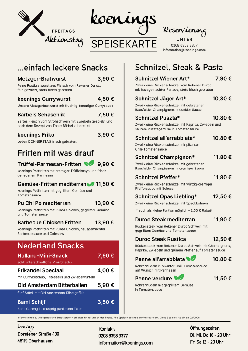 einfach leckere Speisen - Currywurst, Schaschlik, Frikandel, Schnitzel, Steaks & Co.